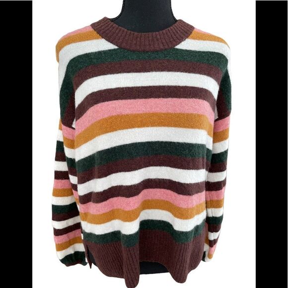 MADEWELL Payton Knit Striped Sweater size XS - Picture 3 of 8